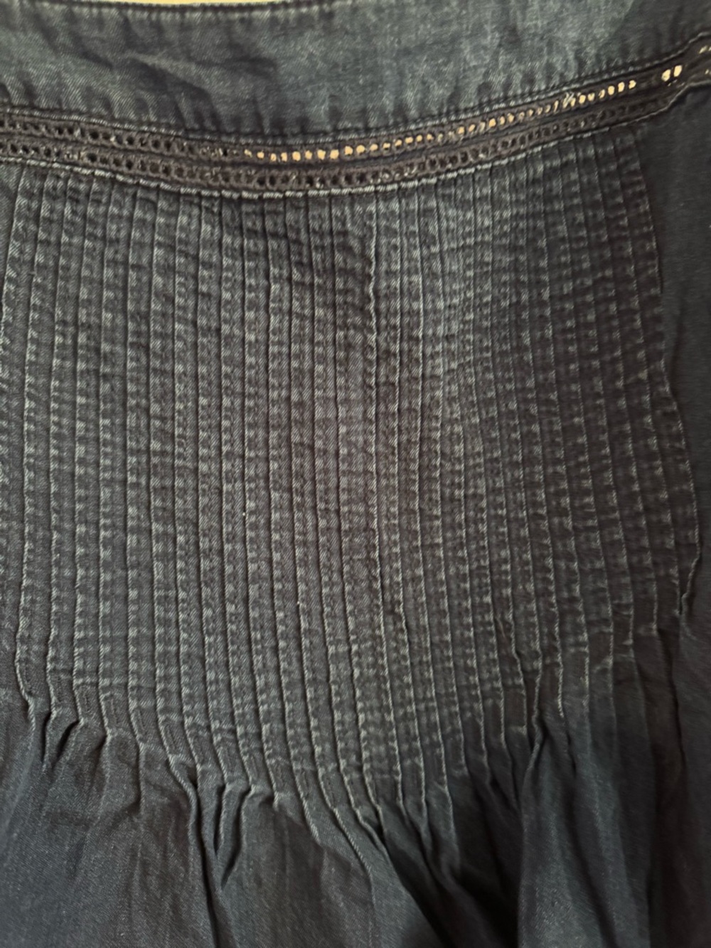 Women’s Dark Wash Smocked Spaghetti Strap Tank Top Large - Picture 6 of 11